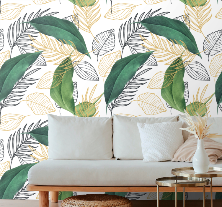 Papier peint nature feuillage vert tropical - TenStickers