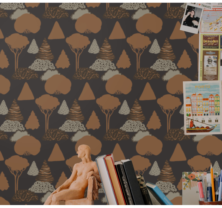 Papier peint nature forêt, silhouette - TenStickers