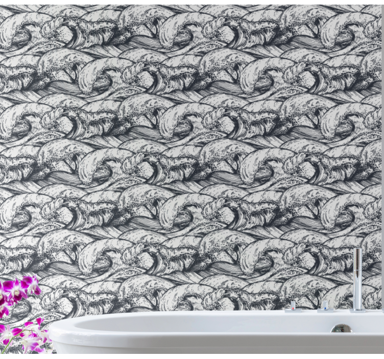 Papier peint nature modèle de vagues de l'océan - TenStickers