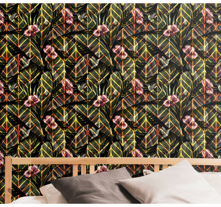 Papier peint nature motif de feuillage floral - TenStickers