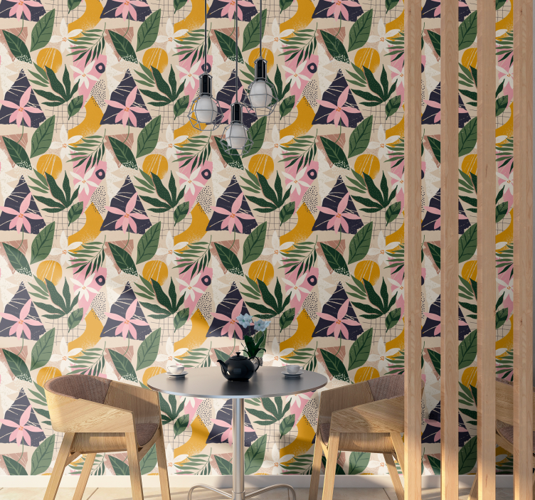 Papier peint nature motif de flore tropicale - TenStickers