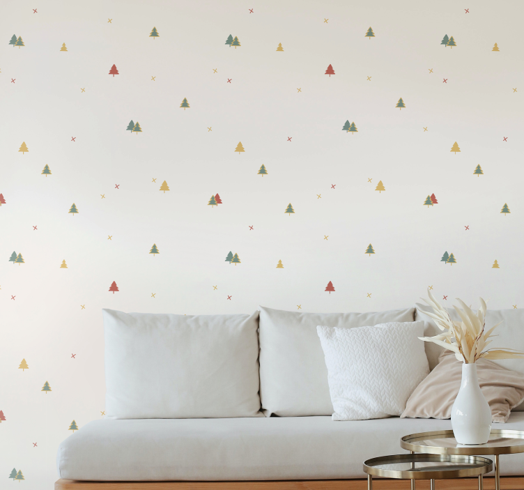 Papier peint nature motif de forêt festive - TenStickers