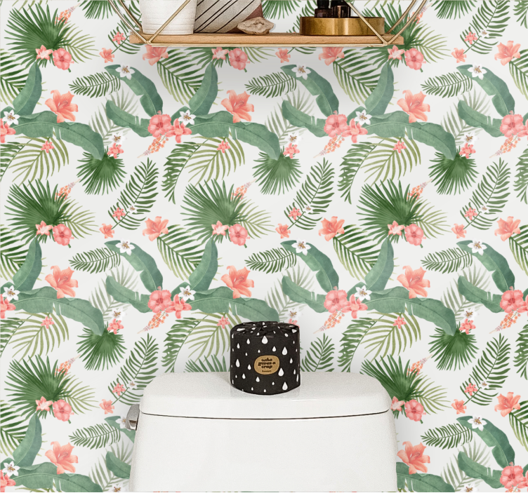 Papier peint jungle motif de verdure florale - TenStickers