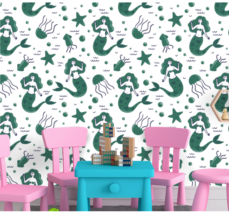 Papier peint nature sirènes sous-marines - TenStickers