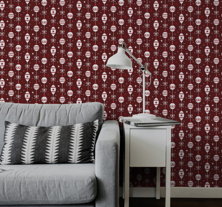 Papier peint de Noël motif de crâne festif - TenStickers