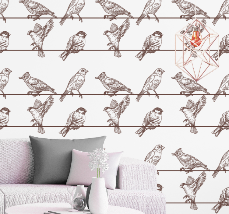 Papier peint oiseaux motif d'oiseau perché - TenStickers