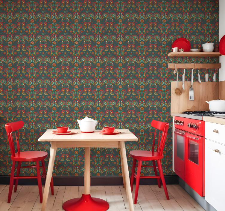 Papier peint ornemental ornement baroque décoratif - TenStickers