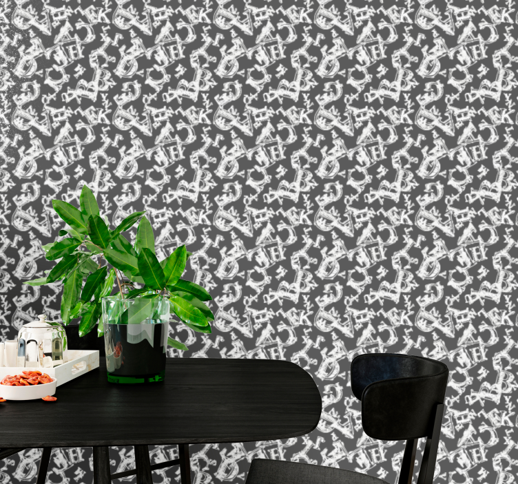 Papier peint ornemental répétitions d'ancres ornées - TenStickers