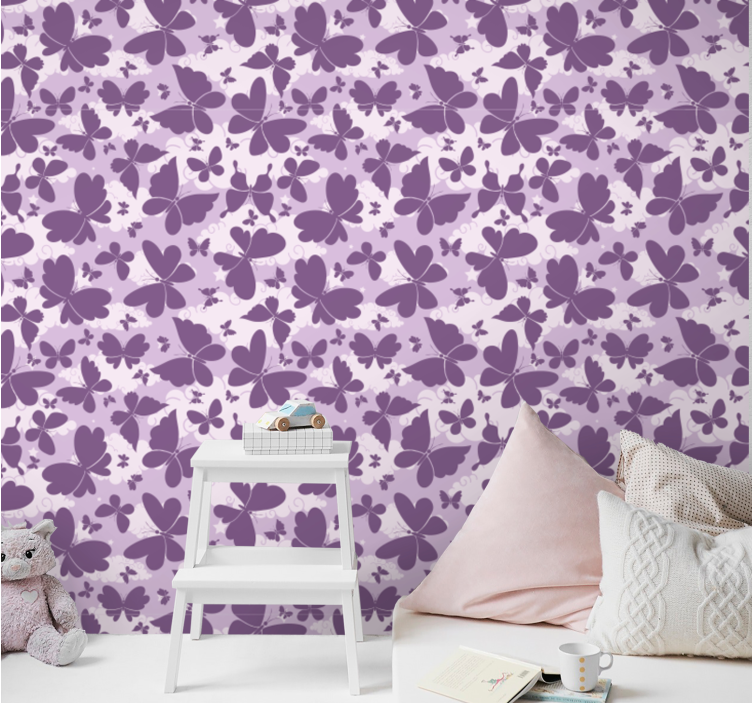 Papier peint papillons motif aux nuances violettes - TenStickers