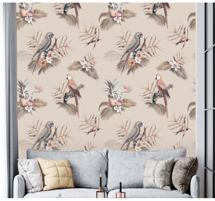 Papier peint perroquet Élégance tropicale - TenStickers