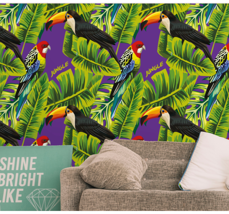 Papier peint perroquet paradis des oiseaux tropicaux - TenStickers