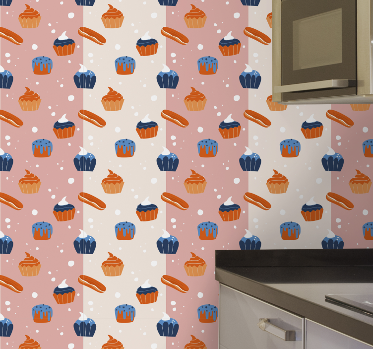 Papier peint cuisine motif gourmandises - TenStickers
