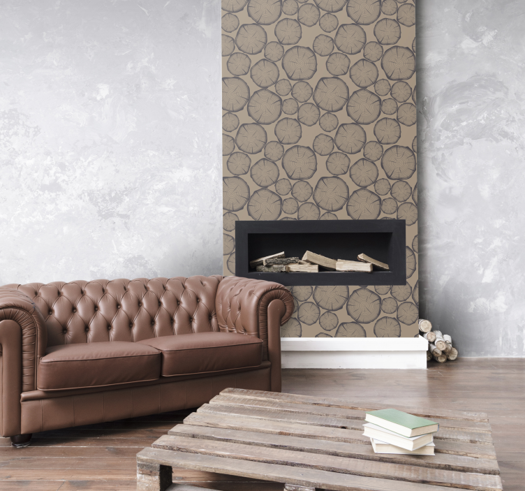 Papier peint rustique troncs d'arbres - TenStickers