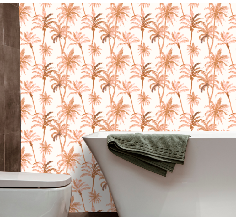 Papier peint salle de bain silhouettes de palmiers - TenStickers