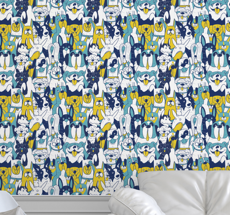 Papier peint chiens motif - TenStickers