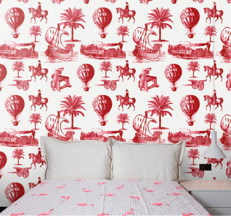 Papier peint vintage scènes de voyage rétro - TenStickers