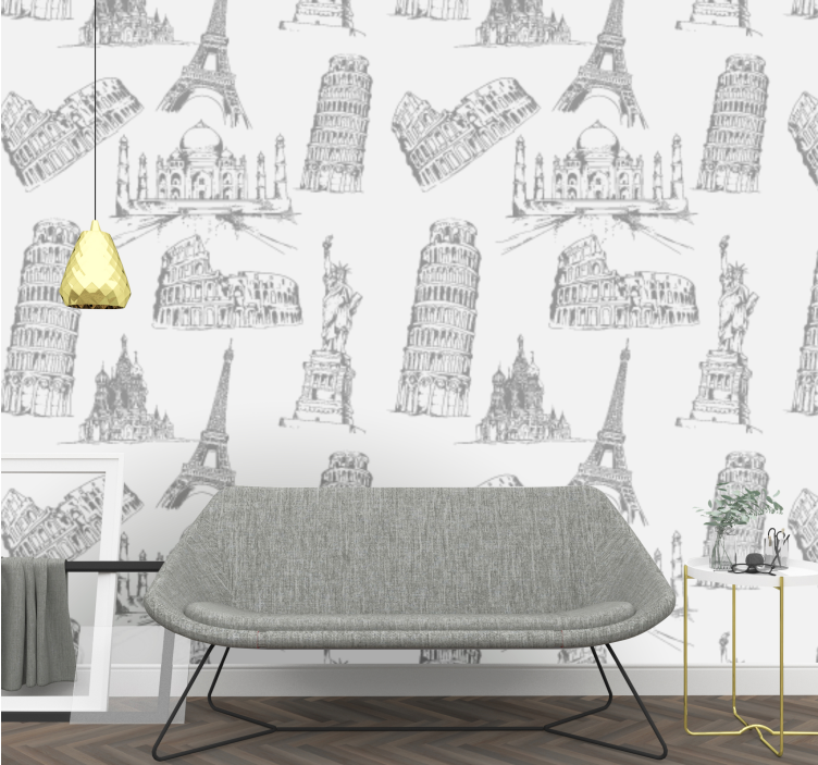 Papier peint villes les monuments les plus célèbres - TenStickers