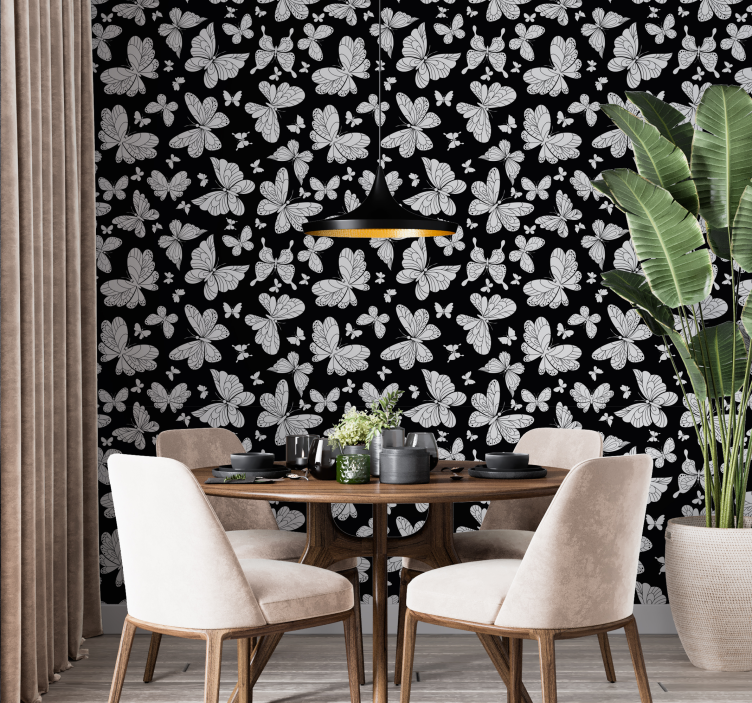 Papier peint papillon Papillons noirs - TenStickers