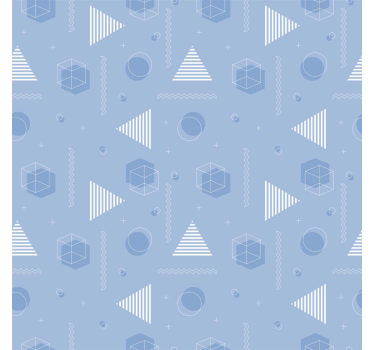 Papier peint chambre ado bleu géométrique - TenStickers
