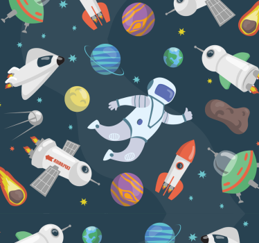 Papier peint chambre enfant aventure spatiale - TenStickers