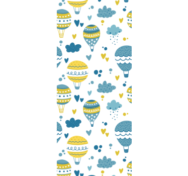 Papier peint chambre enfant ballons bleus et jaunes - TenStickers
