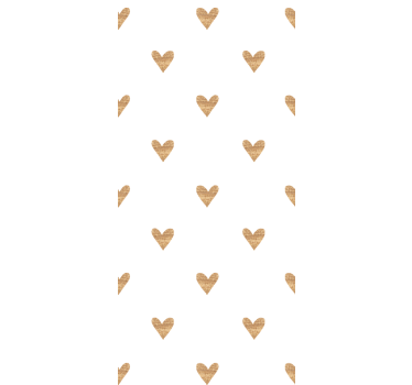Papier peint chambre enfant coeur doré sur fond blanc - TenStickers