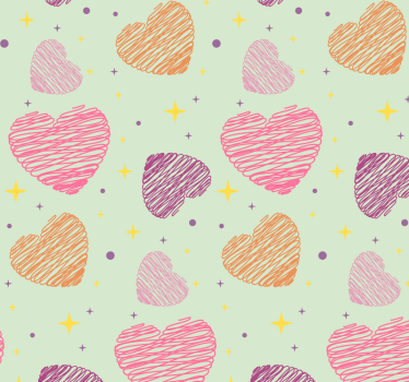 Papier peint chambre ado motif de coeur coloré - TenStickers