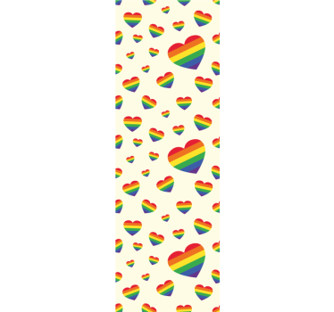Papier peint chambre ado affichage de coeurs arc-en-ciel - TenStickers
