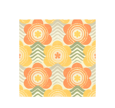 Papier peint vintage motif rétro fleuri des années 1970 - TenStickers