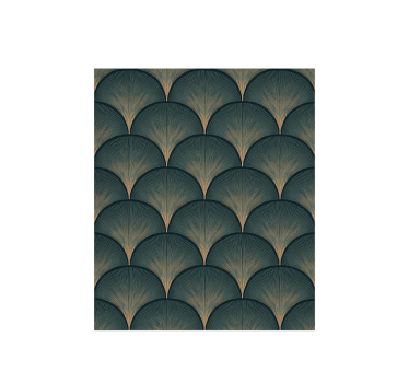 Papier peint vintage éventails verts art déco des années 1920 - TenStickers