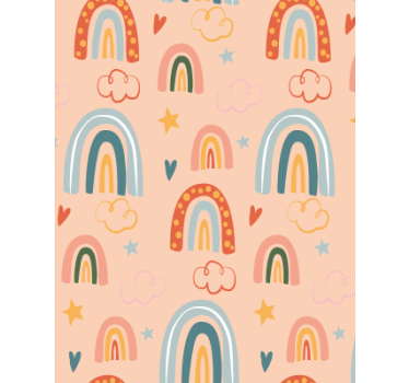 Papier peint chambre enfant arcs-en-ciel pastel simple - TenStickers