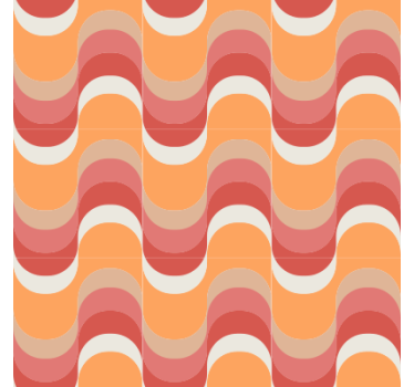 Papier peint vintage motif vagues vibrantes - TenStickers