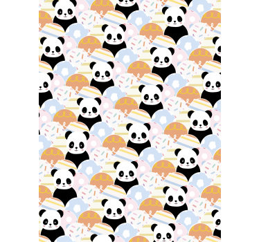 Papier peint chambre enfant design patchwork panda - TenStickers
