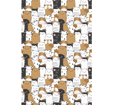 Papier peint chambre enfant chiens mignons sans couture - TenStickers