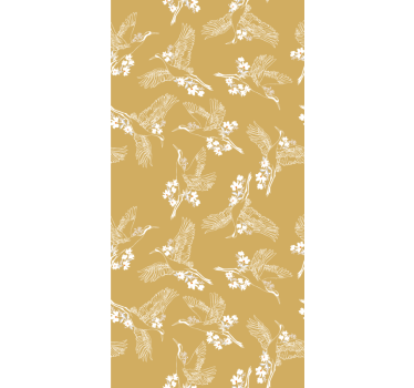 Papier peint chambre enfant fleurs et oiseaux japonais - TenStickers