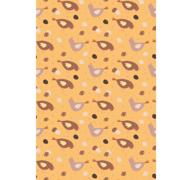 Papier peint chambre enfant motif poussin orange - TenStickers