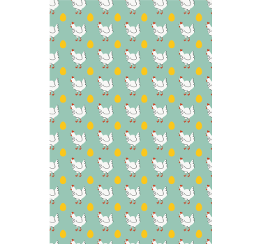 Papier peint chambre enfant poussin blanc fond bleu - TenStickers