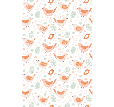 Papier peint chambre enfant oiseaux nordiques minimalistes - TenStickers