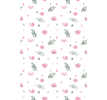 Papier peint chambre enfant fleurs minimalistes roses - TenStickers