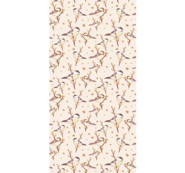 Papier peint chambre enfant oiseaux aquarelle sur branches - TenStickers