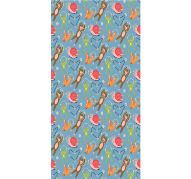 Papier peint chambre enfant animaux de la forêt colorés - TenStickers
