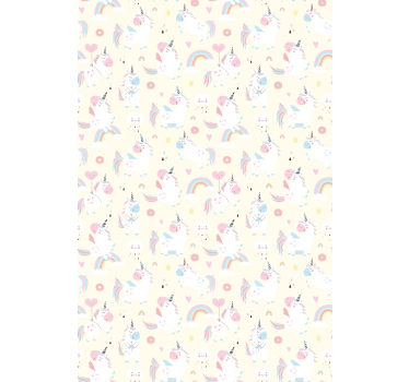 Papier peint chambre enfant licornes au pays des merveilles - TenStickers