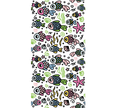 Papier peint chambre enfant motif poissons multicolores - TenStickers