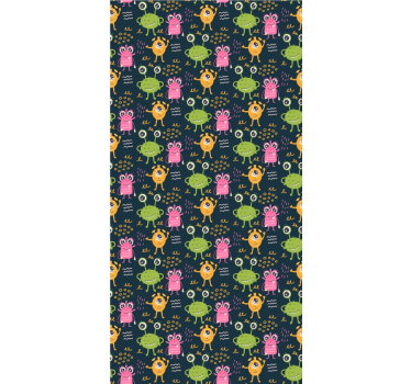 Papier peint chambre enfant illustration d'aliens colorés - TenStickers