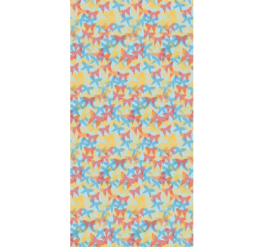 Papier peint chambre enfant orange, jaune et bleu - TenStickers