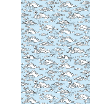 Papier peint chambre enfant panorama de la faune maritime - TenStickers