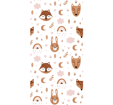 Papier peint chambre enfant animaux des bois - TenStickers