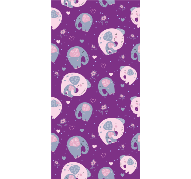Papier peint chambre enfant motif éléphant mignon - TenStickers