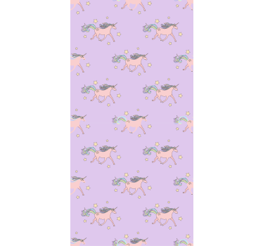 Papier peint chambre enfant motif licornes dansantes - TenStickers