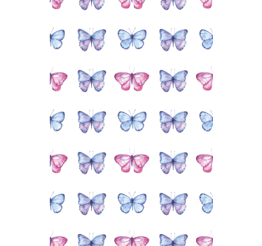Papier peint chambre enfant ailes bleues et roses - TenStickers
